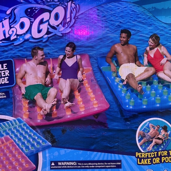 NEW! H2O Go! Double Drifter Lounges Pool Float- pink - Picture 3 of 4
